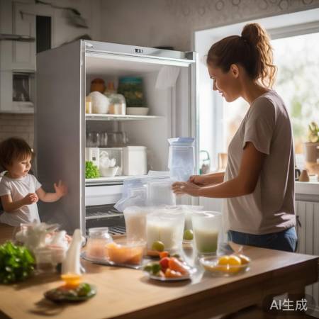 冷冻母乳解冻后勿复冻，冷藏或室