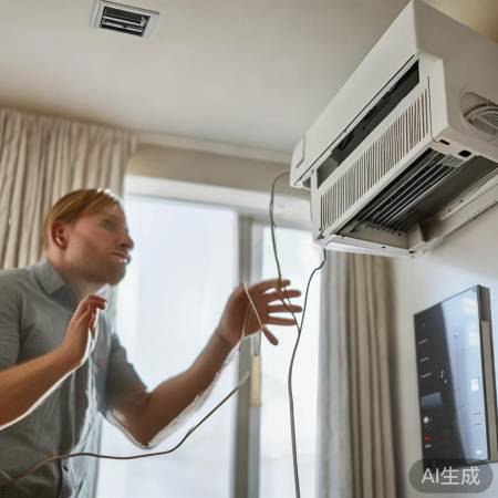 关电源，掀开空调口