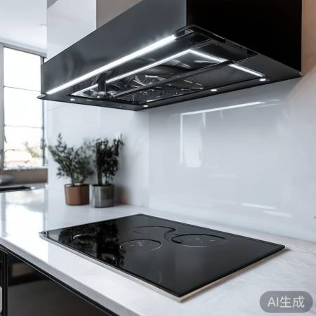 油烟机吸力强,自洁易美观