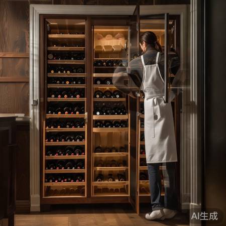 “红酒柜检修,调整隔板用途”