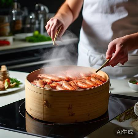 集成灶清蒸大虾,美味教程!