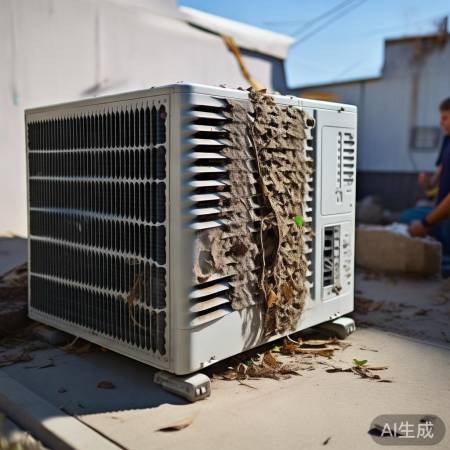 空调外机散热不良,杂物清理保清