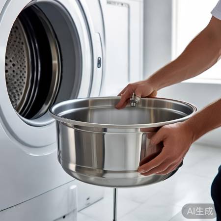 安装洗衣桶,螺丝拧紧。