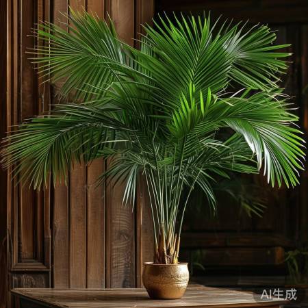 袖珍椰子,扇叶绿意,热带风情。