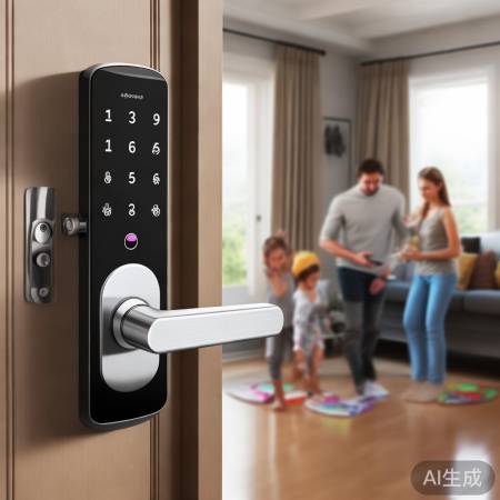 智能门锁便捷,注意安全勿让孩子