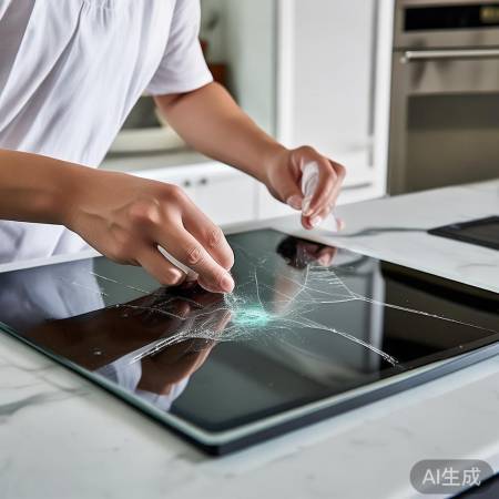 玻璃胶干透,螺丝固定,集成灶玻