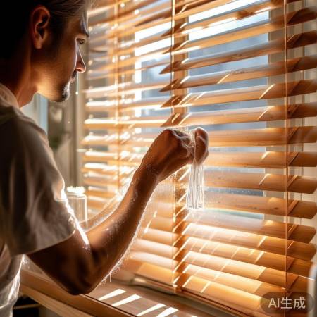 百叶窗清洁作业