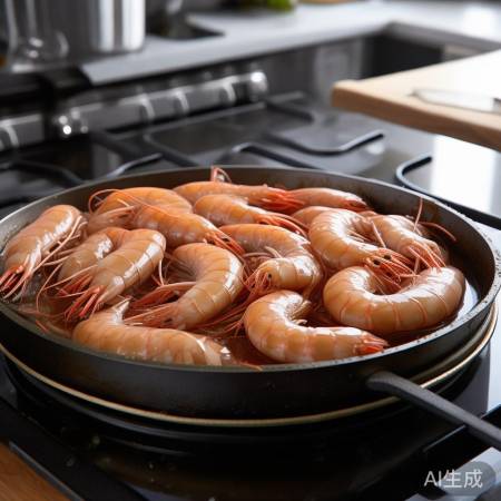 集成灶清蒸虾,盐酒腌制,蒸箱预