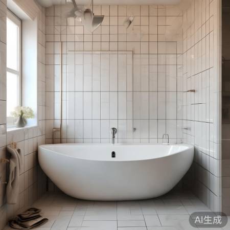 卫生间空间充足,热水器近淋浴区