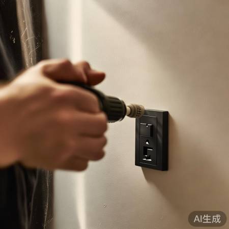 固定墙面插座,确保稳固。