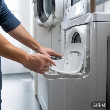 卸盖板:拧螺丝取洗衣机盖