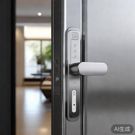 防盗门:坚材质,智锁护家。