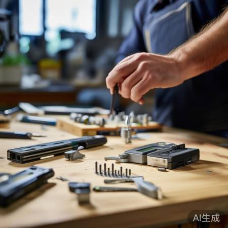 准备工具,安装指纹锁。