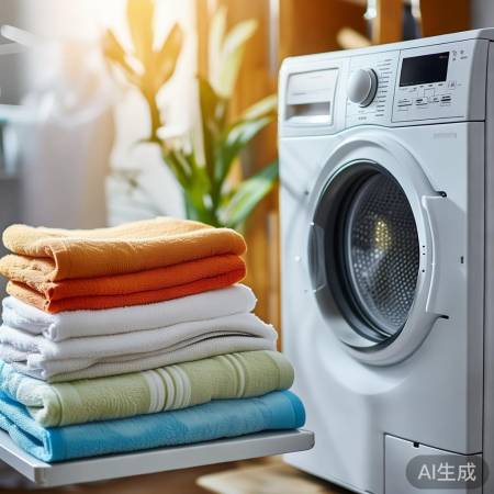 毛巾洗衣机清洁法,防菌护衣。