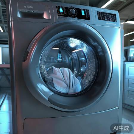 “智能洗衣机,甩干更平衡。”