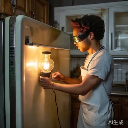 “更换冰箱灯,先关电源保安全”