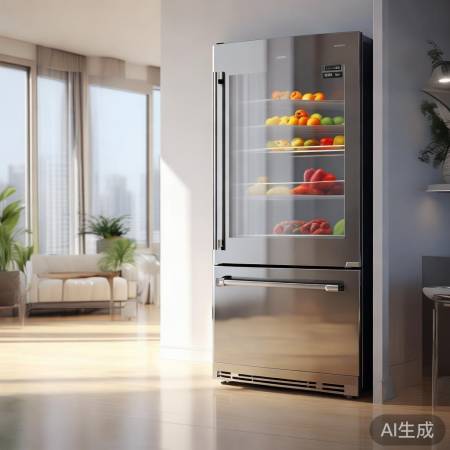 门口冰箱现代风,简约时尚食材鲜