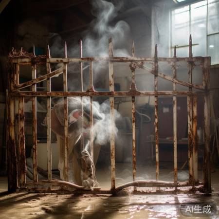 白醋刷洗除锈亮铁门