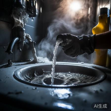 清洁剂热水疏通排污口