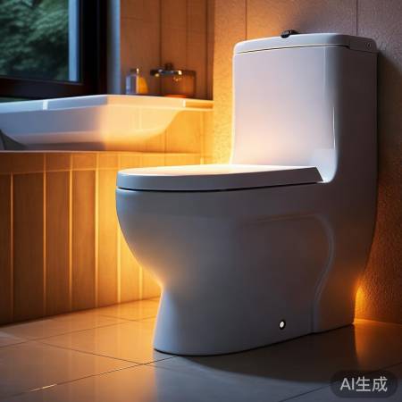 智能马桶低配版，夜间照明亮显。