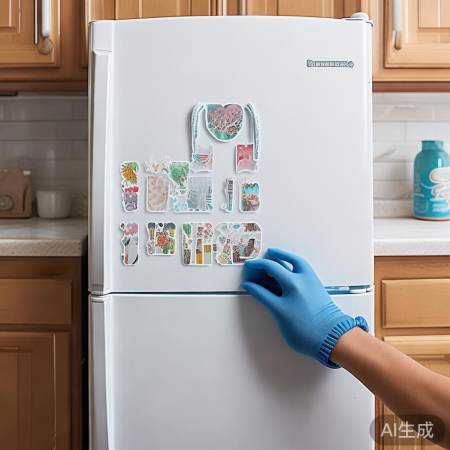 清洁冰箱，牢固贴纸