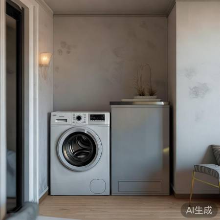 L形U形客厅,洗衣机角落布局佳