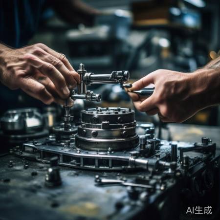 安装新水泵,检查连接牢固。